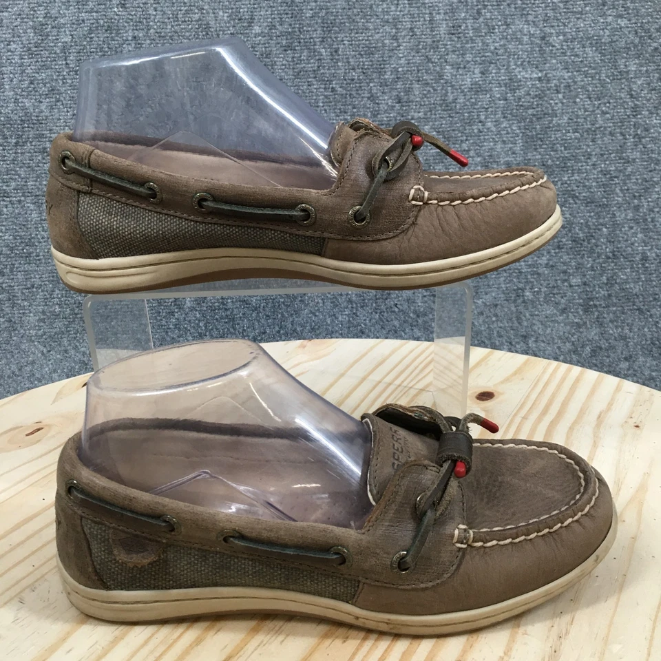 Zapatos Sperry Para Mujer 6 Anchos Barco Barril Cuero Marrón Sin Cordones Informales STS96691 Foto 1 de 4