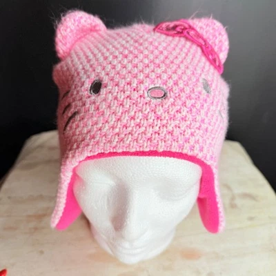 Gorro Hello Kitty Girls de Sanrio talla única rosa con orejeras polar en el interior Foto 1 de 4