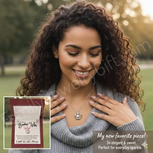 Collar Colgante Corona, Regalo para Esposa, Regalo Cumpleaños Navidad, Regalo Esposa Rudass - Imagen 1 de 13