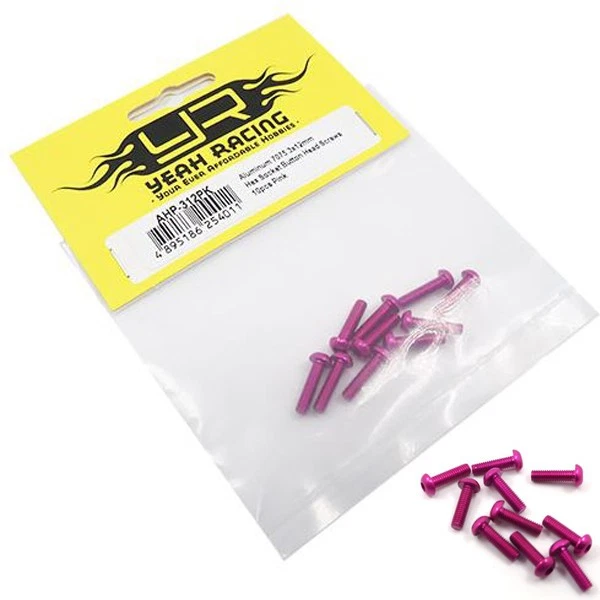 NEW Yeah Racing AHP-312PK Aluminum 7075 3x12mm Hex Socket Button Head Screws (10 - Image 1 of 1