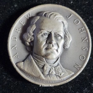 1974 Andrew Johnson High-Relief Presidential .999 Silver Medal 25g. Our B2181 - Picture 1 of 8