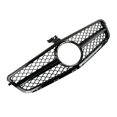 Front Gloss Black Grille For 2008-2014 Mercedes Benz C-Class W204 C250 C300 C350 - Image 1 of 4