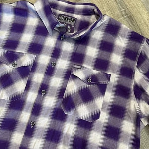 Dixxon Flannel The Best Friend Mens 4XL Purple Plaid Bamboo Shirt Ribbon - Picture 1 of 16