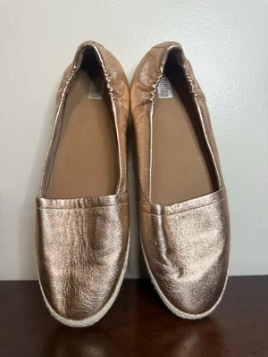 Mocasines FitFlop Mujer Brillante Cuero Oro Rosa Talla 10 Foto 1 de 4