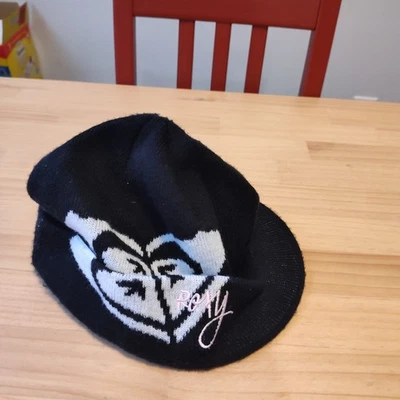 Roxy Hat Cap Fitted Womens Knit Beanie Short Visor Heart Winter Acrylic Warm - Image 1 of 4