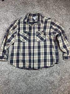 Men’s Carhartt Plaid Flannel Shirt 2XL VERY GOOD 100% Cotton Tan/Blue/Red/Brown - Picture 1 of 11