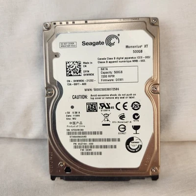Seagate Momentus XT 500GB ST95005620AS 2.5" Internal HDD - Image 1 of 3