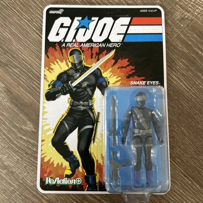 Super7 ReAction Plus G.I. Figura de acción con junta tórica de cómic Joe Snake Eyes Foto 1 de 4