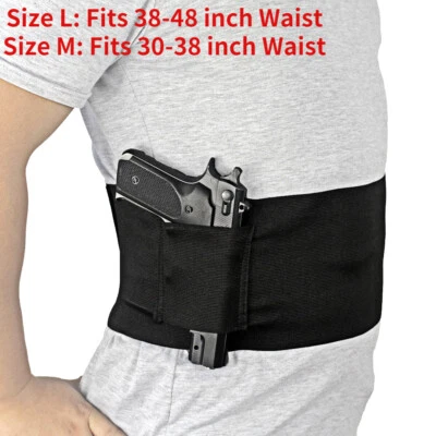 DEPRING Belly Band Holster Pouch Waist Pistol Gun Holster with 2 Magazine Pouches Holder