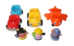 Fisher Price Little People Discovery Airport Plane Taxi Baggage Car Pilot People - Picture 1 of 9