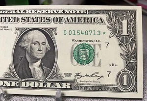 Wow ⭐️ note 2006 $1  FEDERAL RESERVE NOTE DOLLAR BILL⭐️  ( CHICAGO “G'' ) UNC - Picture 1 of 10