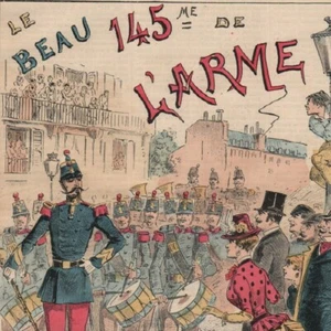 Le Beau 145e de L'Arme par Draner - - Gravure de presse 1883 - Picture 1 of 2