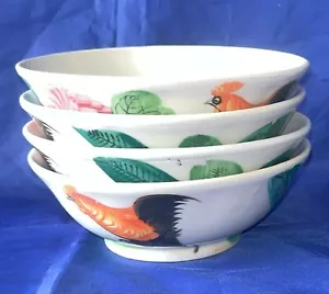 Pair of vintage Hand Painted Rooster Peony Bowls - Bild 1 von 10