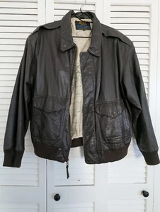 Vtg American Born Type A-2 Men's LG Leather Bomber Military Flight Jacket EUC - Picture 1 of 13