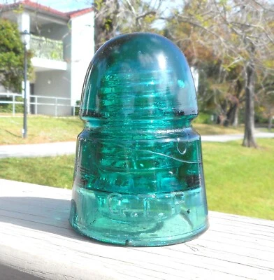 Nice Aqua CD 145 B GTP Beehive Style Glass Insulator (V) - Image 1 of 3