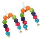 2pcs Bird Chewing Toy Set Bell Chew Toys for Parrot Budgie Playground