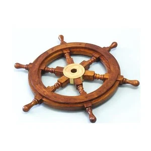 Decorative Wooden Ship Wheel | Pirates ship | Home Décor | Ship steering wheel - Picture 1 of 8