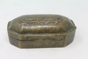 Antik Original Bronze Hammer geschlagener Mogul islamisches Blumenmuster Box NH6226 - Bild 1 von 12