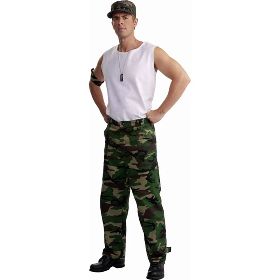Pantalones Camuflados Militar Soldado Ejército Vestido Elegante Halloween Adulto Disfraz Accesorio Foto 1 de 2