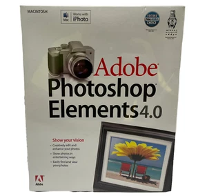 Adobe Photoshop Elements 4.0 Macintosh Mac Works With iPhoto - SEALED - Picture 1 of 4