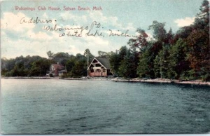1909 Michigan Postcard Wabaningo Club House Sylvan Beach MI Scenic View Lake - Picture 1 of 2
