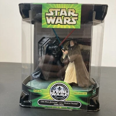Star Wars Silver Anniversary Obi-Wan Kenobi And Darth Vader Final Duel. Mib  - Image 1 of 4