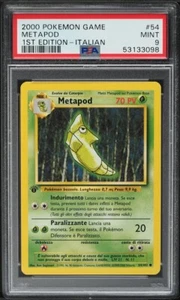 2000 Pokemon Italian Base Set 1st Edition Metapod #54 PSA 9 MINT LOW POP 1 of 12 - Picture 1 of 2