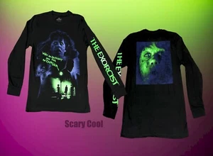 New The Exorcist Poster 1973 Long Sleeve 2 Sided Mens Vintage T-Shirt - Picture 1 of 2