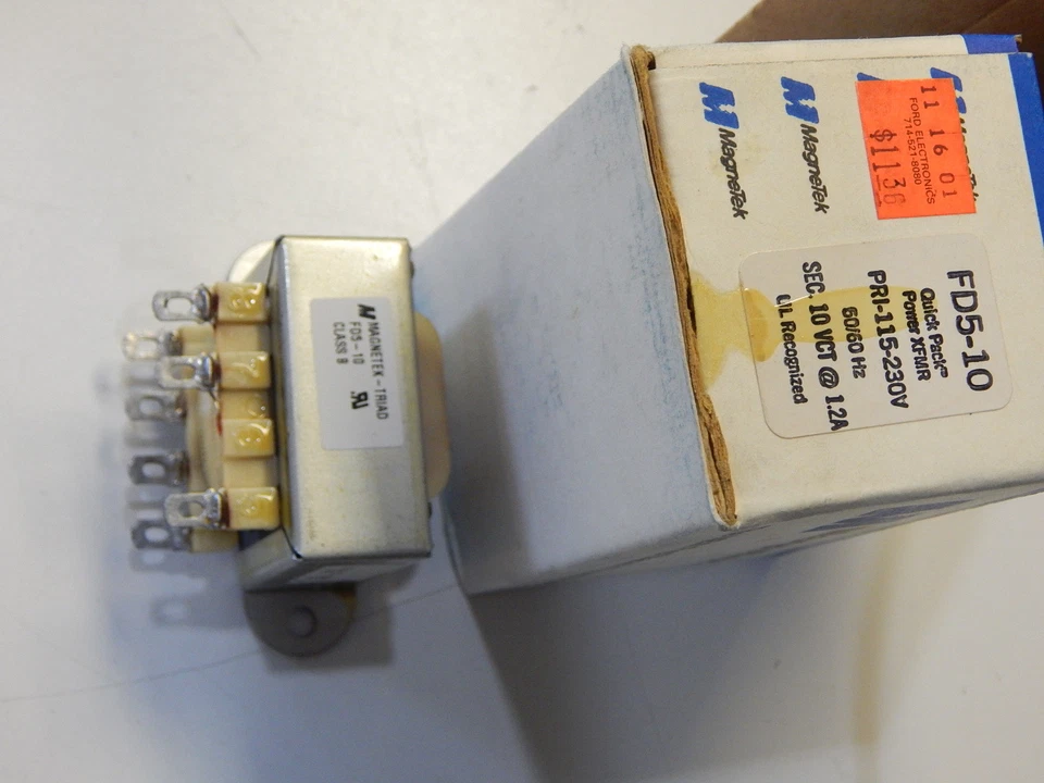MAGNETEK FD5-10 TRANSFORMER 115VAC 230VAC TO 10VCT @ 1.2A - Image 1 of 1