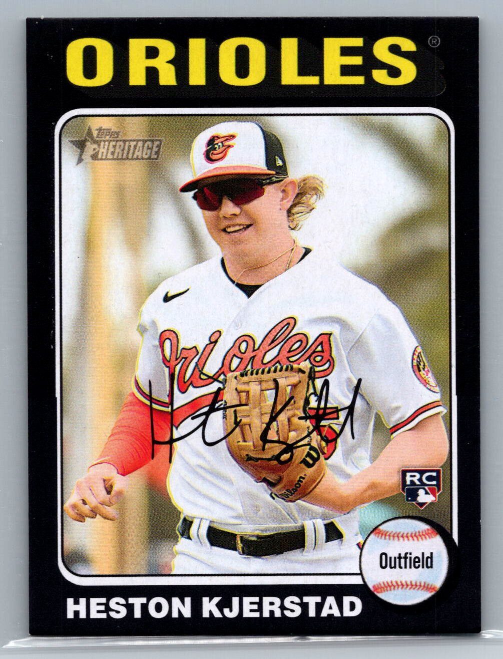 2024 Topps Heritage Black Border Heston Kjerstad RC #327 Baltimore Orioles 04/50