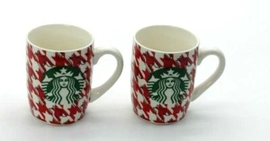 Lote de 2 tazas Starbucks 2017 pata de gallo roja y blanca con logotipo de sirena 10 oz - Imagen 1 de 4