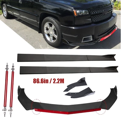 Front Bumper Rear Lip Spoiler Splitter For Chevrolet Silverado 1500 Carbon Fiber - Image 1 of 4