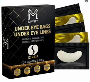 2 in 1 Under Eye Patches 12 Pairs, Under Eye Lines, Under Eye Bags, Eye Masks fo - Picture 1 of 4