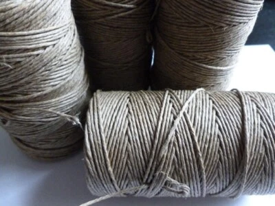 PURE IRISH FLAX LINEN HEAVY DUTY THREAD ON A  FULL SPOOL 300M 10 PLY - Image 1 of 3