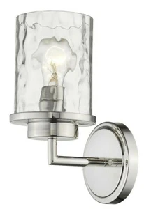 1 Light Polished Nickel Sconce Water Glass Light Bathroom Modern Sconce task - Picture 1 of 9