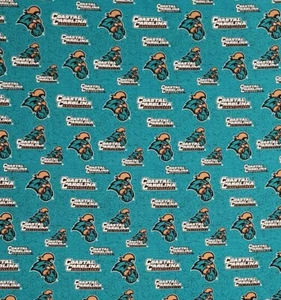 NCAA Coastal Carolina Tone on Tone CCU-1178 Cotton Fabric by the Yard - Picture 1 of 1