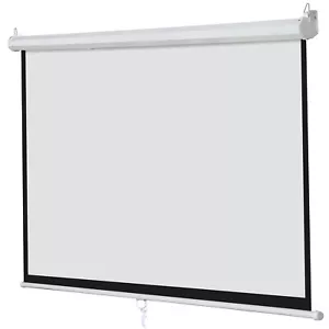 Home Theater Movie 16:9 Pull Down Projector Projection Screen 100 Inch Manual - Picture 1 of 6