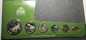 Partial 1980 Guyana Proof Set, 6 Coins, Damaged Packaging - Picture 1 of 6