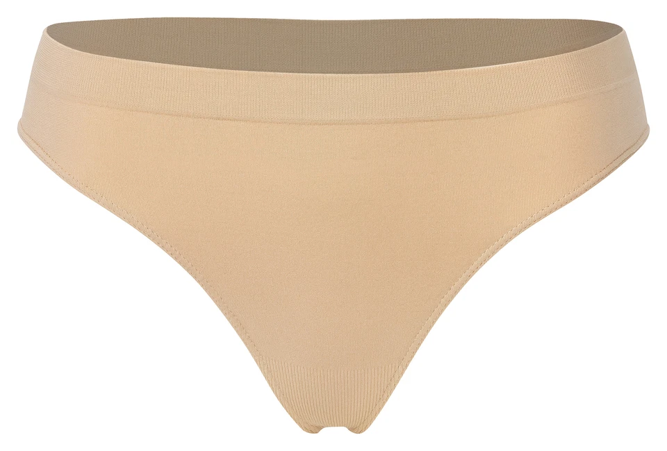 6 Stück Damen Strings Set Tangas String beige Microfaser Unterwäs Wäschebeutel - Bild 1 von 1