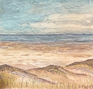 Painting MW 63 Magnus Weidemann dunes beach Sylt sea coast landscape - Picture 1 of 4
