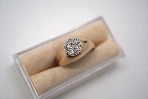 14k Yellow Gold Diamond Pinkie Ring. Size 7.25. Belcher Setting - Picture 1 of 8