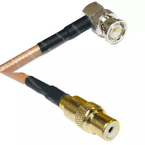 RG400 BNC MALE ANGLE to RCA FEMALE RF Cable FAST-SHIP LOT - Picture 1 of 1