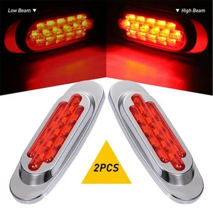 Pair LED Red Lights Marker Side RV Truck Clearance Trailer Light Lamp Waterproof - Picture 1 of 23