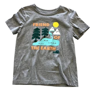 Cat & Jack Friend of the Earth Short Sleeve Unisex Graphic Tee 5T - Picture 1 of 2
