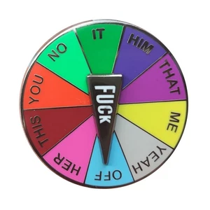 Glas Scheiße, Scheiße drehen Emaille Anstecknadel Brosche, Das Spinnrad bewegt sich schön & #652 - Bild 1 von 6