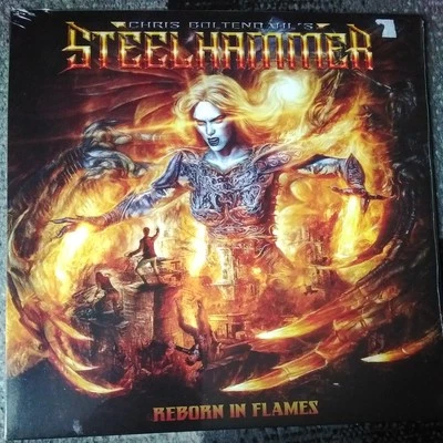 STEELHAMMER .. Reborn In Flames LP - Yellow Orange Black  LTD TO 700 COPIES NEW - Image 1 of 3