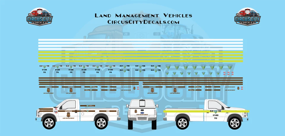 Land Management Truck Vehicle HO 1:87 Scale Decal Set - Image 1 of 1