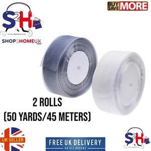 2 Rolls (50 Yards/45 Meters) DIY, Arts, Crafts Bows, Wreaths, Christmas 4 cm UK - Picture 1 of 7