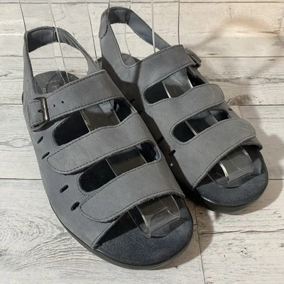 Zapatos Propet para mujer 7,5 X gris cuero cómodo sandalias gancho lazo tiras Foto 1 de 4