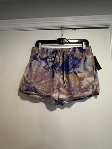 NWT H&M Swim Shorts Sz: M Tie Dye Cotton Built-In Brief Drawstring. Purple/mauve - Picture 1 of 9